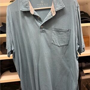 Free Fly Apparel Teal Polo Shirt